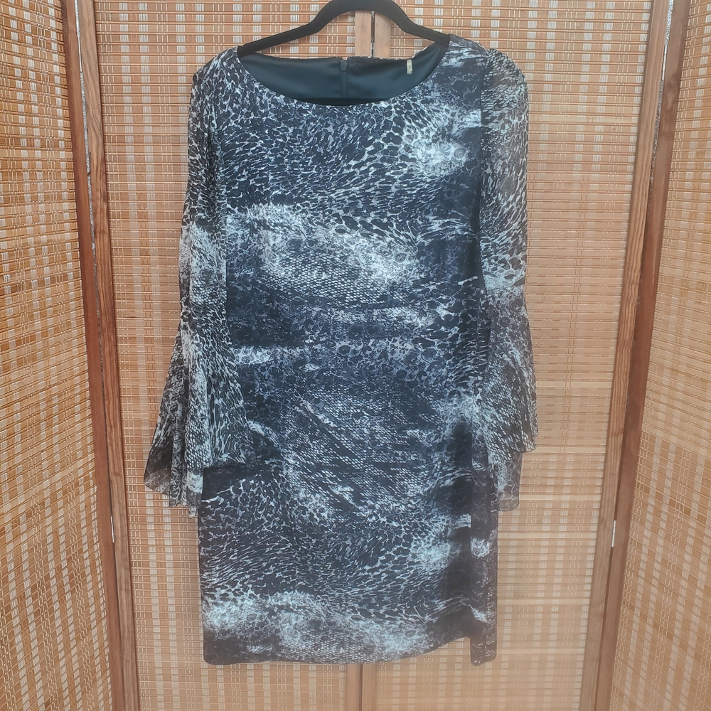 ♡ Elie Tahari Esmarella Midi Dress Black Size 12 NWT *FLAWED* Project Piece